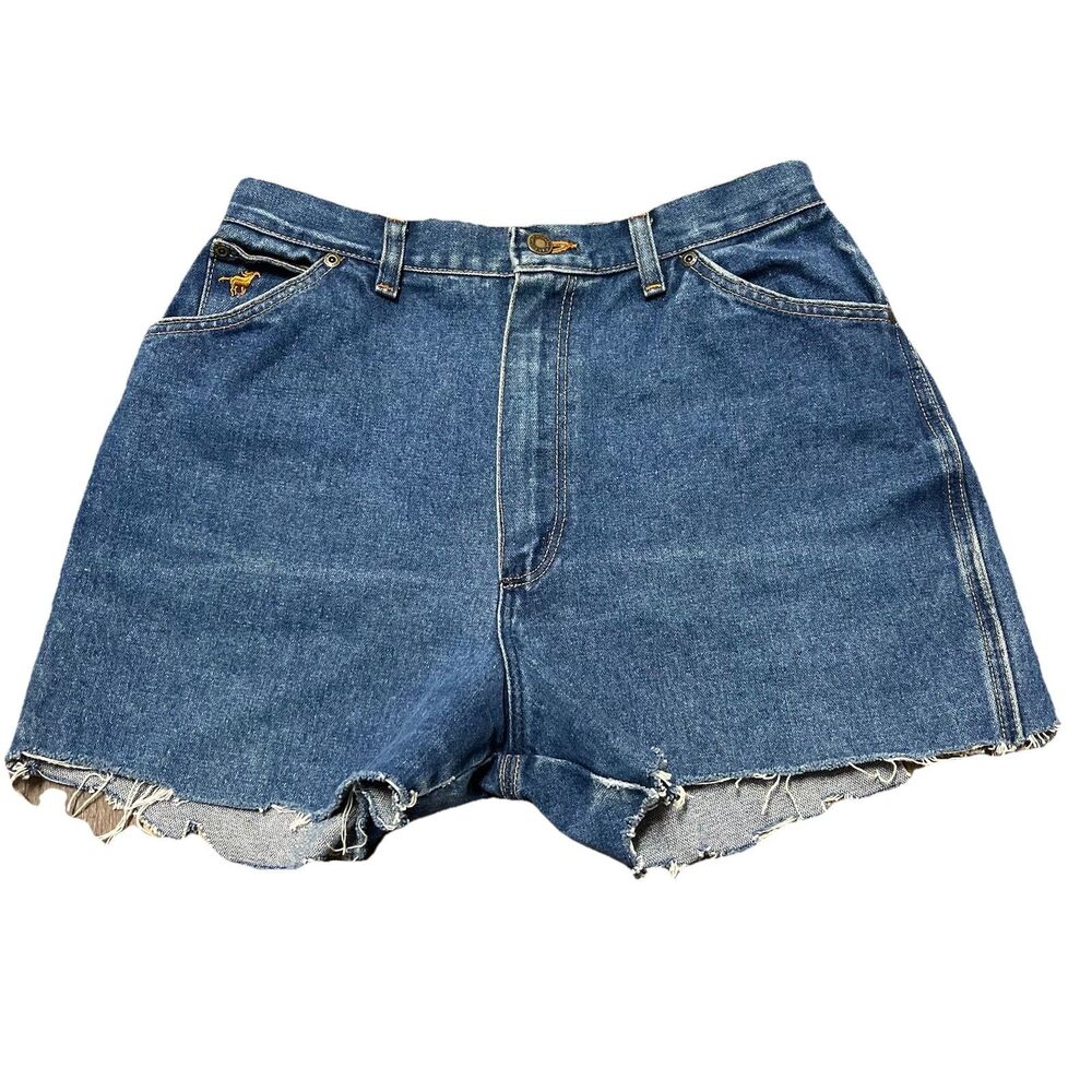Vintage 70s Wrangler No Fault Jeans Cut Off Size 16 Made In The USA Denim